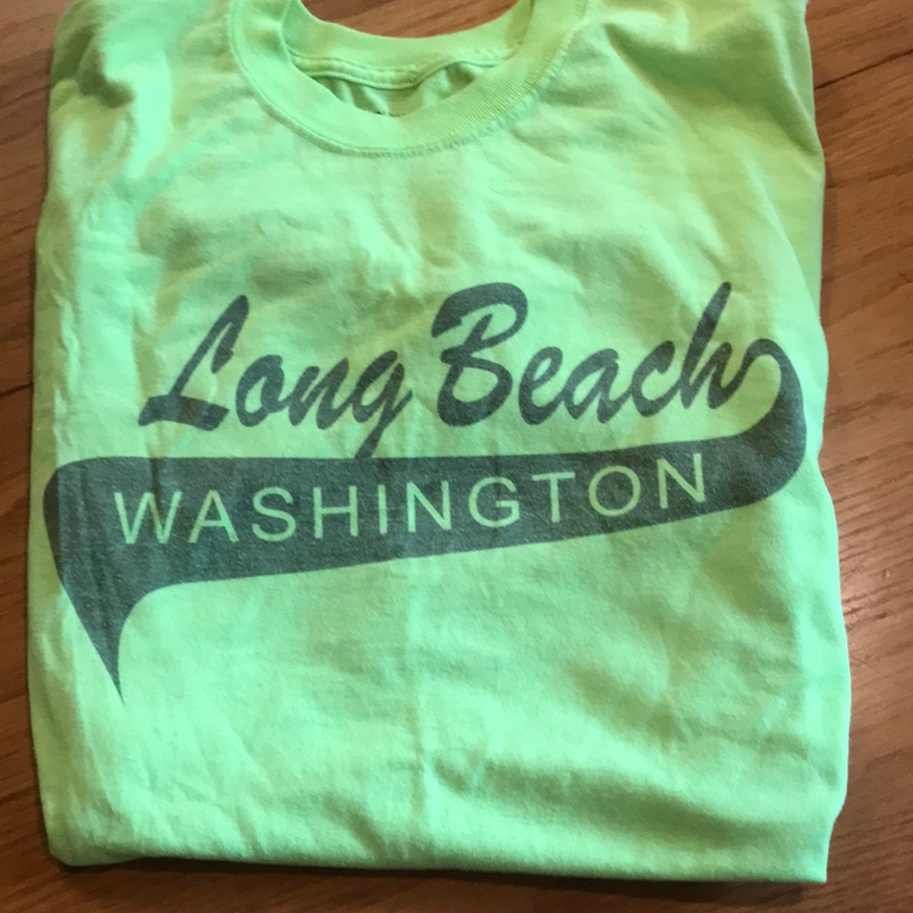 Green Long Beach Washington Teeshirt